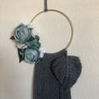 Load image into Gallery viewer, macrame hoop close up blue and gray