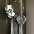 Load image into Gallery viewer, Macrame hoop gray and blue
