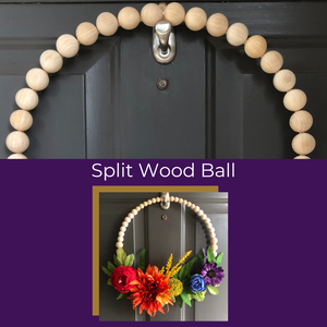 Rainbow Wood Bead Wreath Craft Kit