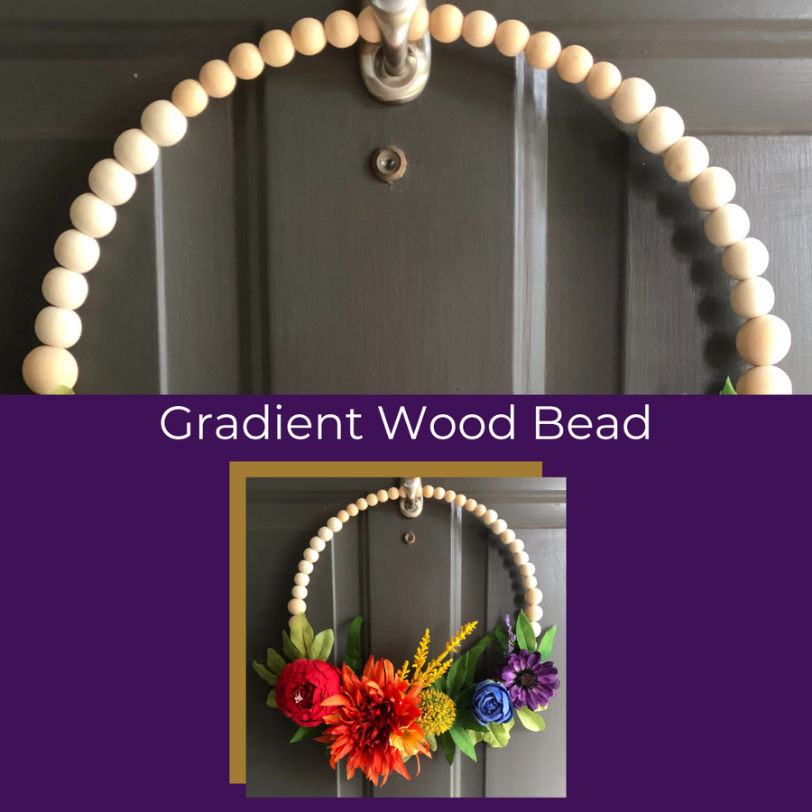 Rainbow Wood Bead Wreath Craft Kit